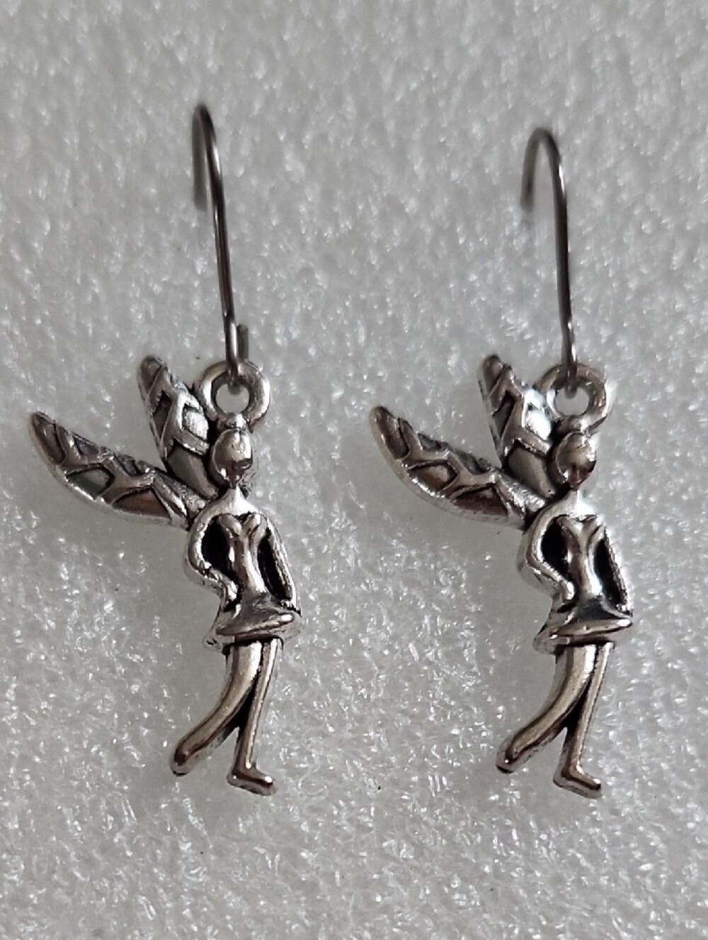 Hand Crafted Silver Fairy Dangle Earrings